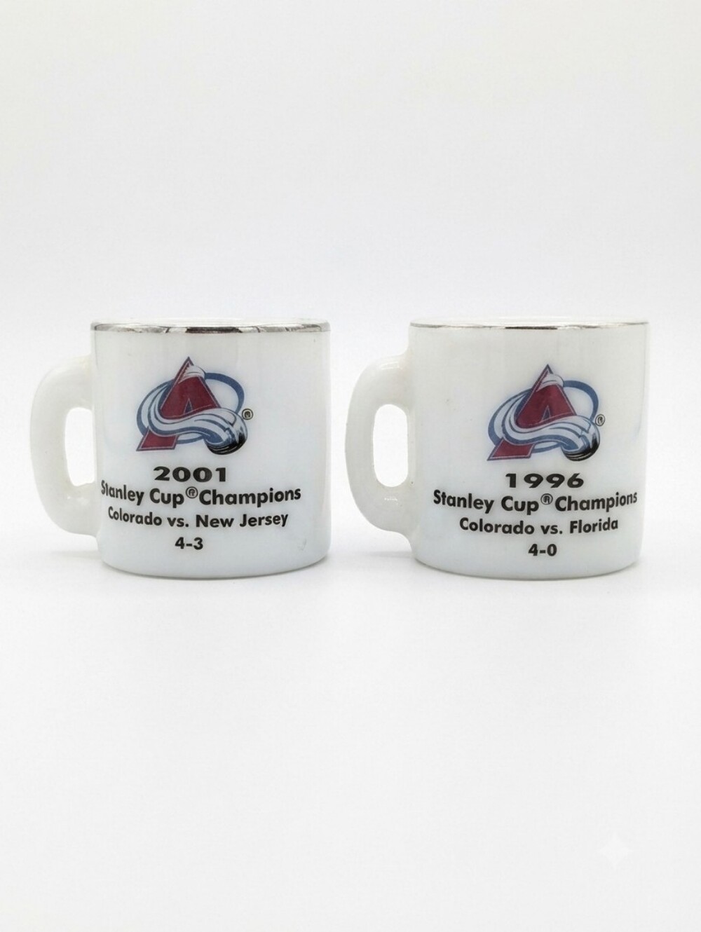 y2k Colorado Avalanche 1996 & 2001 Stanley Cup Mini Mugs – Set of 2